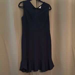 Nanette Navy Fit and Flare Sleeveless Dress